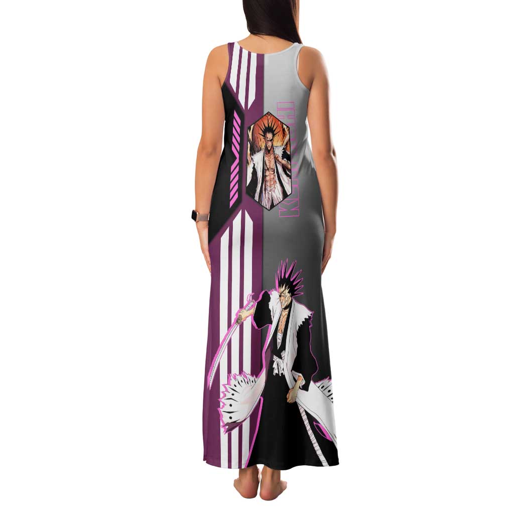 Kenpachi Zaraki from Bleach Family Matching Tank Maxi Dress and Hawaiian Shirt with Sword and Battle Ready Pose Design - The Mazicc