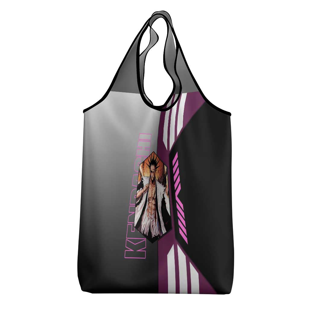 Kenpachi Zaraki from Bleach Grocery Bag with Sword and Battle Ready Pose Design - The Mazicc