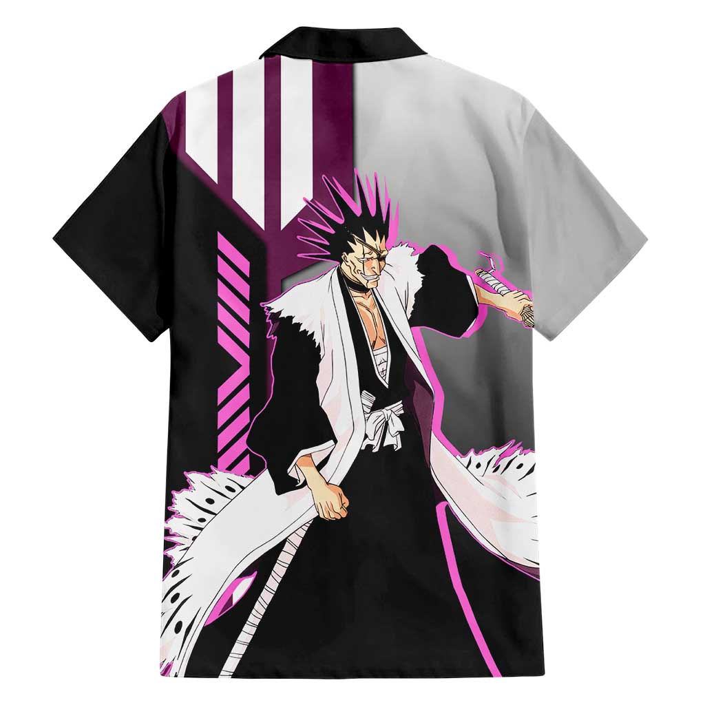 Kenpachi Zaraki from Bleach Hawaiian Shirt with Sword and Battle Ready Pose Design - The Mazicc