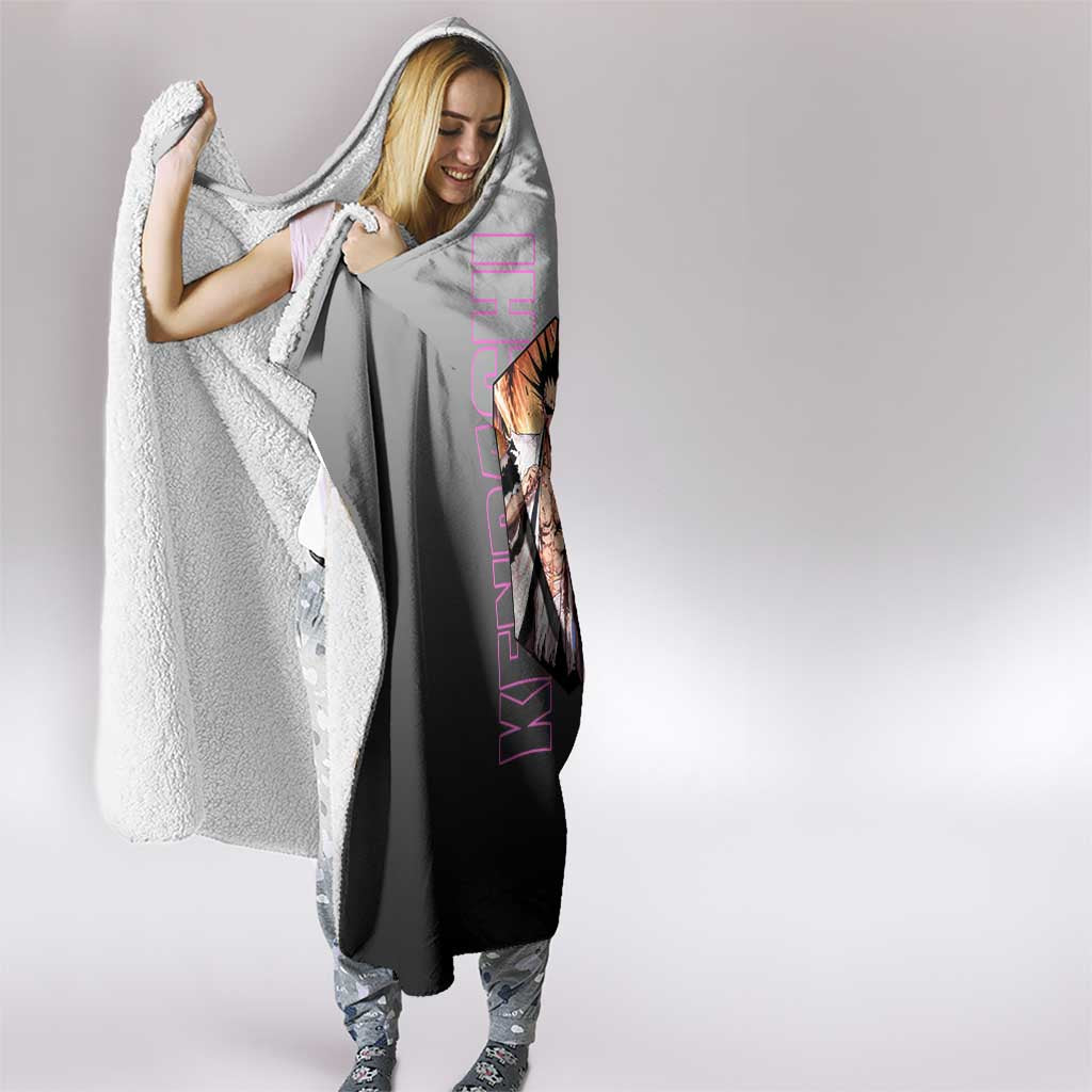 Kenpachi Zaraki from Bleach Hooded Blanket with Sword and Battle Ready Pose Design - The Mazicc