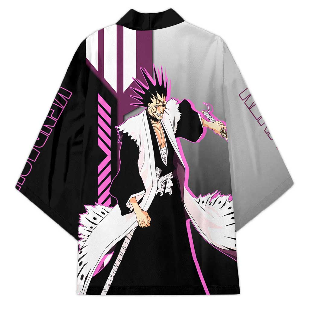 Kenpachi Zaraki from Bleach Kimono with Sword and Battle Ready Pose Design - The Mazicc