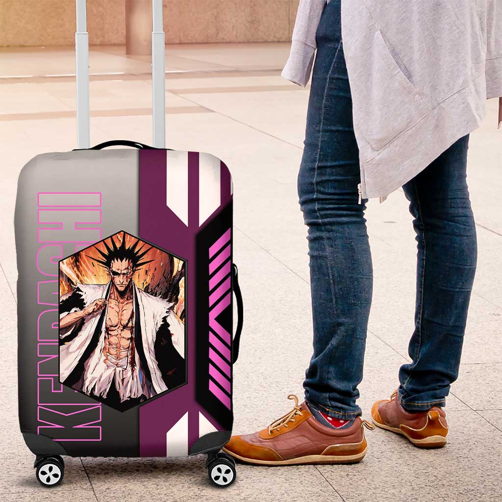 Kenpachi Zaraki from Bleach Luggage Cover with Sword and Battle Ready Pose Design - The Mazicc