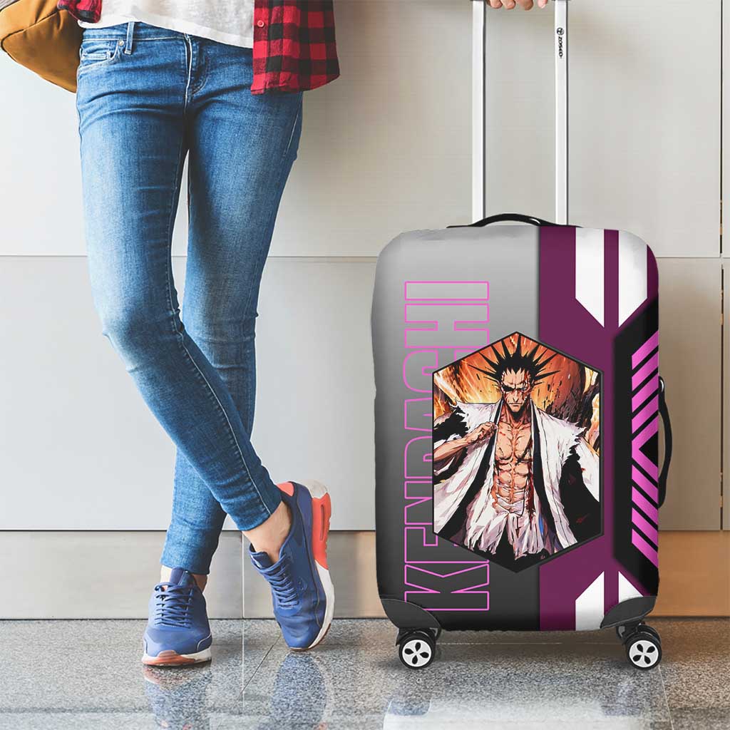 Kenpachi Zaraki from Bleach Luggage Cover with Sword and Battle Ready Pose Design - The Mazicc