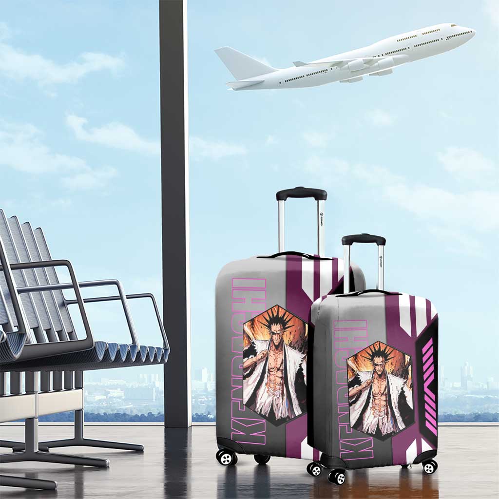 Kenpachi Zaraki from Bleach Luggage Cover with Sword and Battle Ready Pose Design - The Mazicc