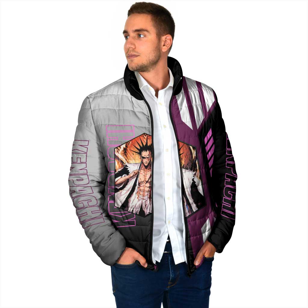 Kenpachi Zaraki from Bleach Padded Jacket with Sword and Battle Ready Pose Design - The Mazicc