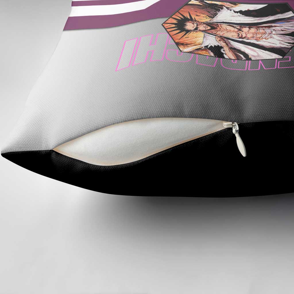 Kenpachi Zaraki from Bleach Pillow Cover with Sword and Battle Ready Pose Design - The Mazicc