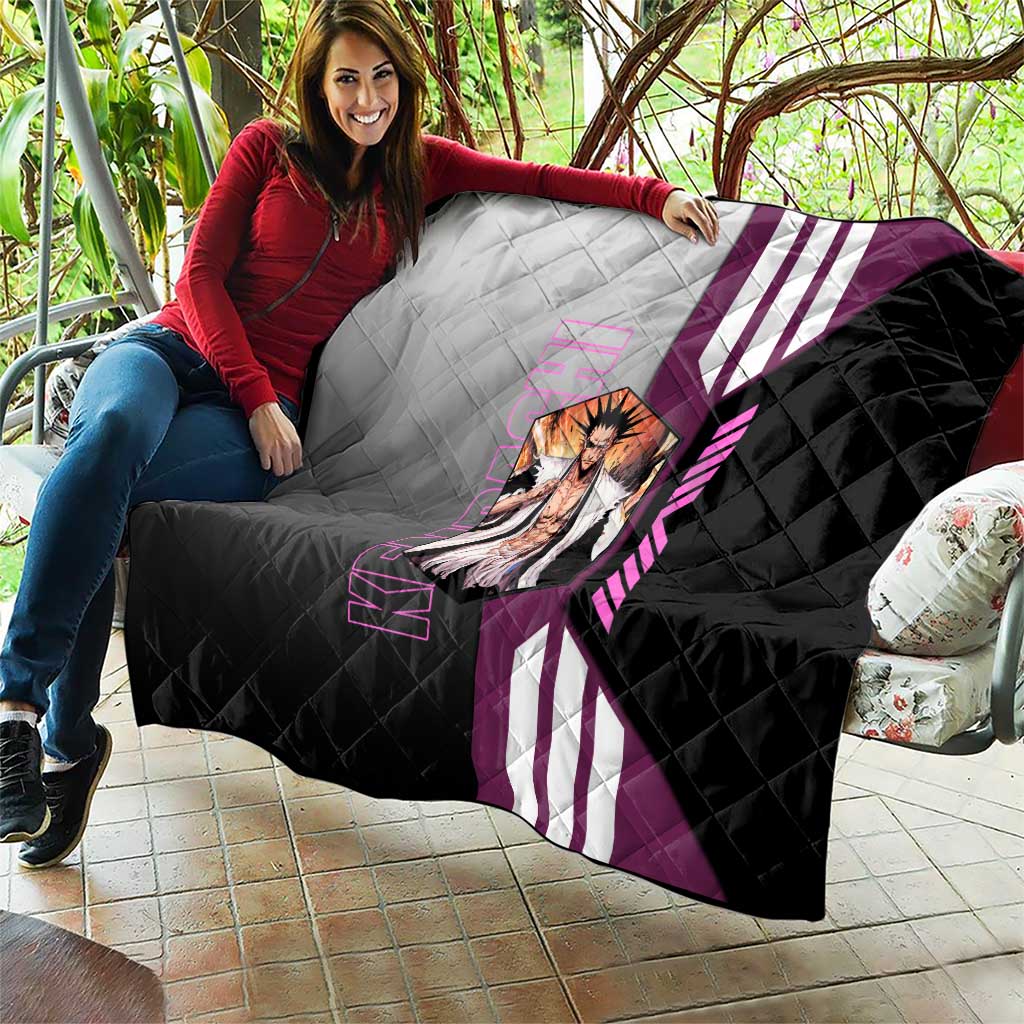 Kenpachi Zaraki from Bleach Quilt with Sword and Battle Ready Pose Design - The Mazicc