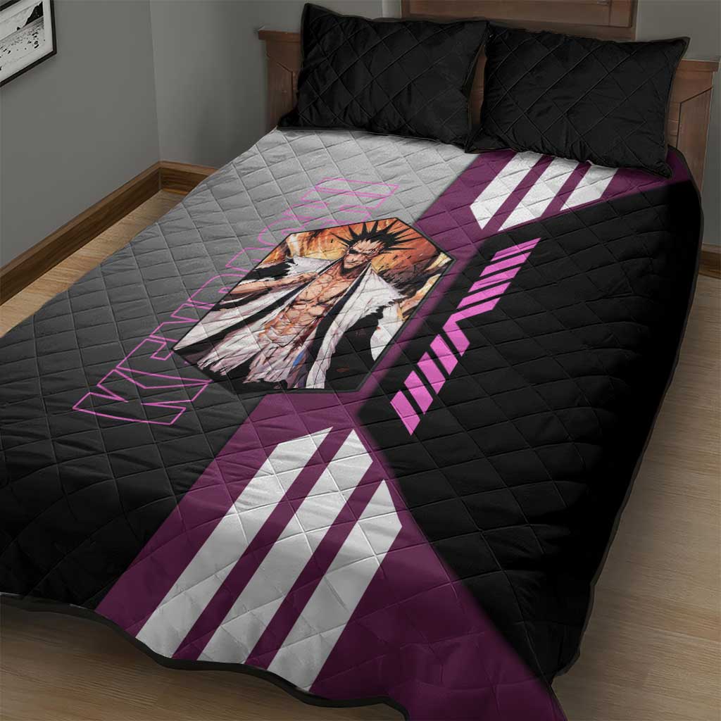 Kenpachi Zaraki from Bleach Quilt Bed Set with Sword and Battle Ready Pose Design - The Mazicc