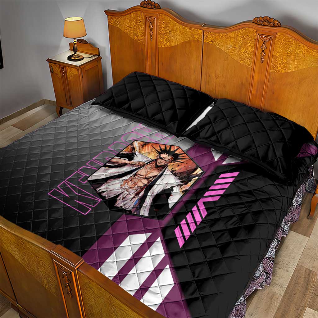 Kenpachi Zaraki from Bleach Quilt Bed Set with Sword and Battle Ready Pose Design - The Mazicc