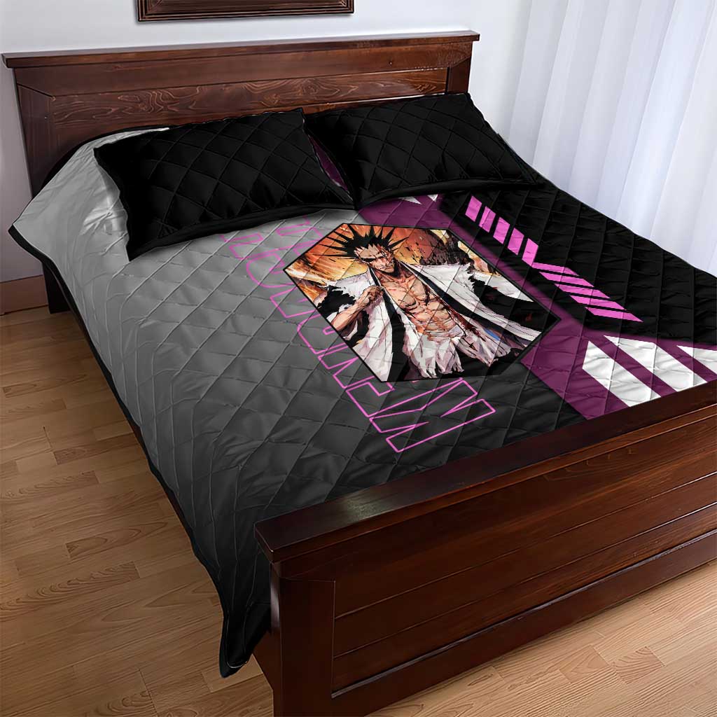 Kenpachi Zaraki from Bleach Quilt Bed Set with Sword and Battle Ready Pose Design - The Mazicc