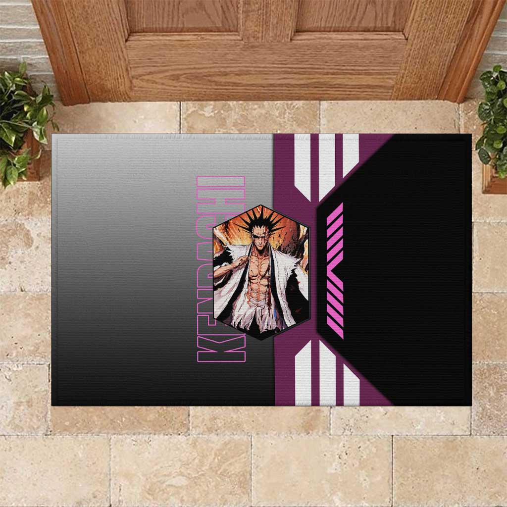 Kenpachi Zaraki from Bleach Rubber Doormat with Sword and Battle Ready Pose Design - The Mazicc
