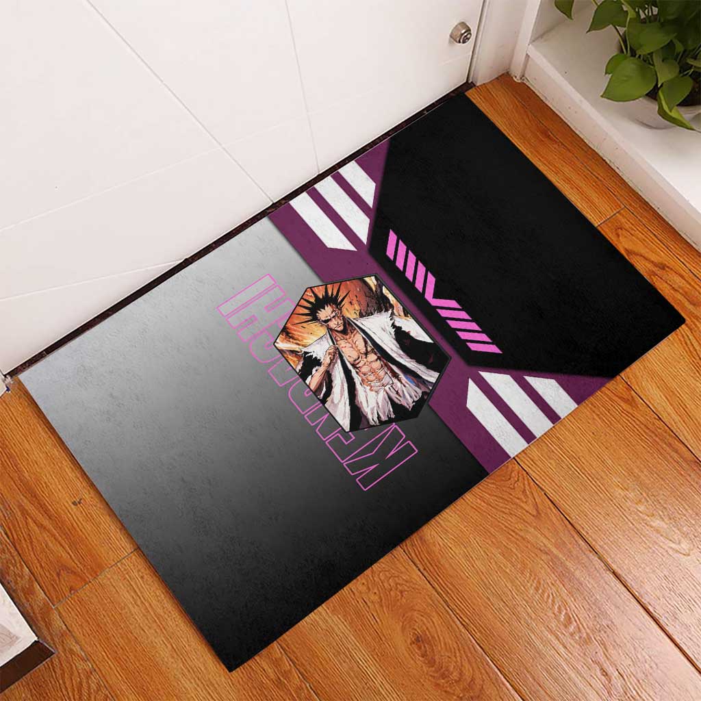 Kenpachi Zaraki from Bleach Rubber Doormat with Sword and Battle Ready Pose Design - The Mazicc