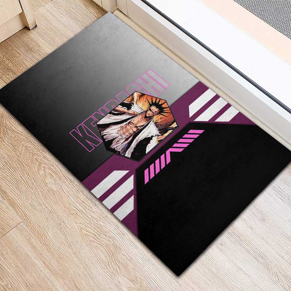 Kenpachi Zaraki from Bleach Rubber Doormat with Sword and Battle Ready Pose Design - The Mazicc