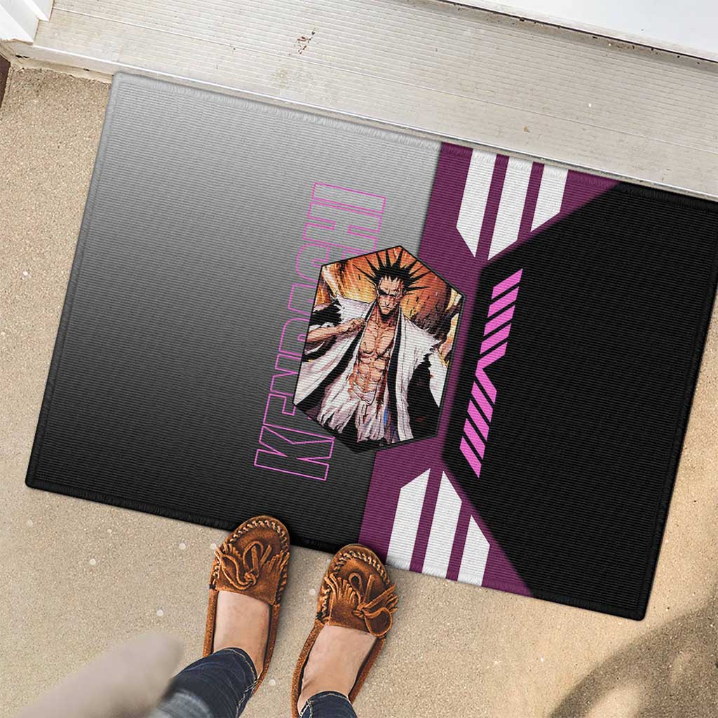 Kenpachi Zaraki from Bleach Rubber Doormat with Sword and Battle Ready Pose Design - The Mazicc