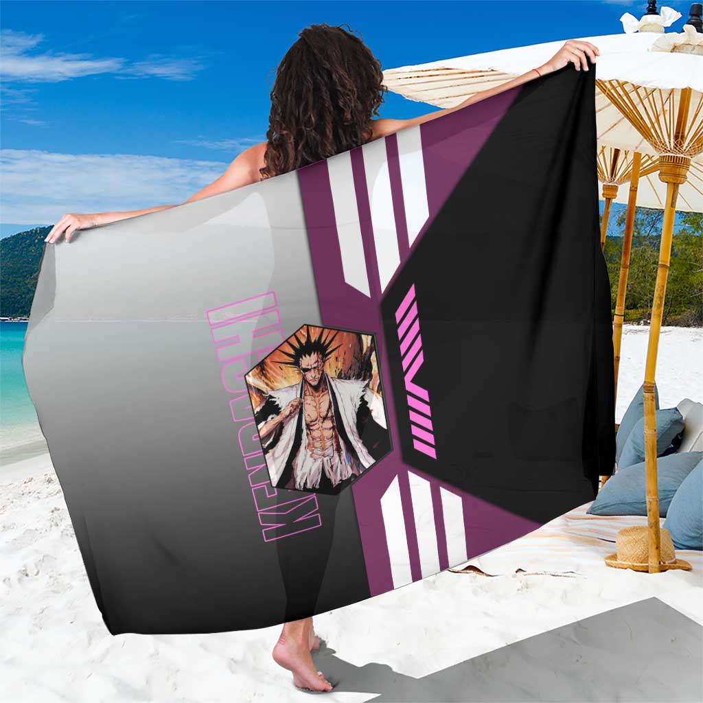 Kenpachi Zaraki from Bleach Sarong with Sword and Battle Ready Pose Design - The Mazicc