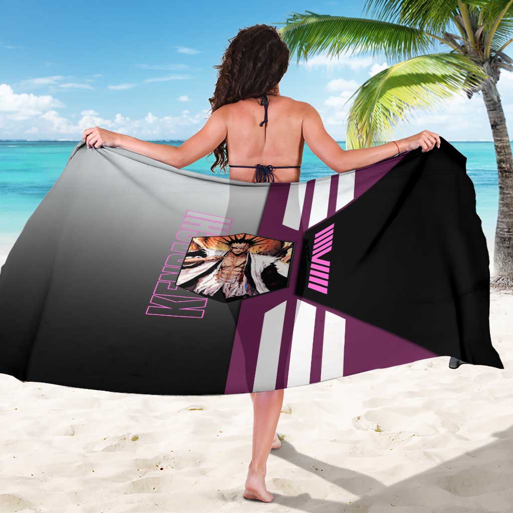 Kenpachi Zaraki from Bleach Sarong with Sword and Battle Ready Pose Design - The Mazicc