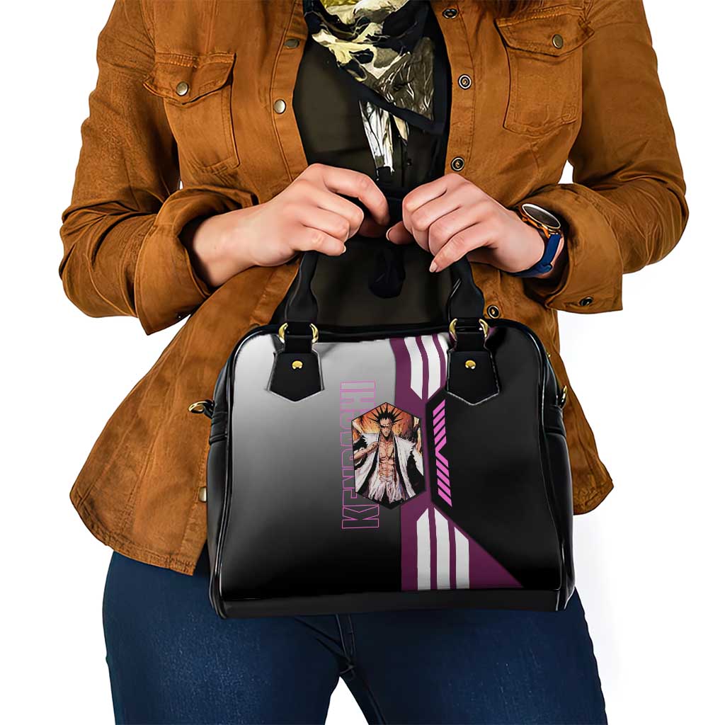 Kenpachi Zaraki from Bleach Shoulder Handbag with Sword and Battle Ready Pose Design - The Mazicc
