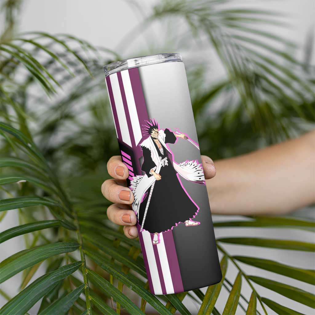 Kenpachi Zaraki from Bleach Skinny Tumbler with Sword and Battle Ready Pose Design - The Mazicc
