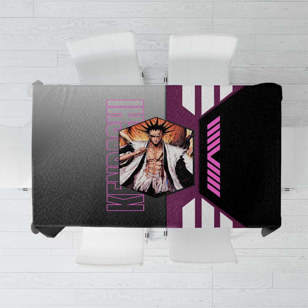 Kenpachi Zaraki from Bleach Tablecloth with Sword and Battle Ready Pose Design - The Mazicc