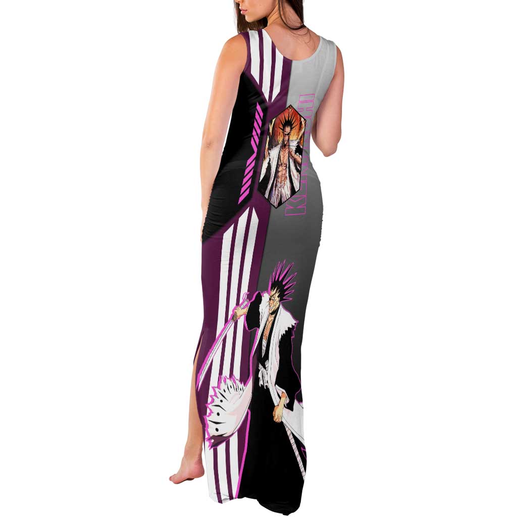 Kenpachi Zaraki from Bleach Tank Maxi Dress with Sword and Battle Ready Pose Design - The Mazicc
