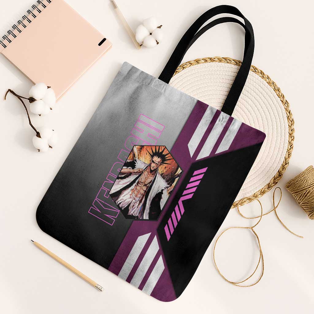 Kenpachi Zaraki from Bleach Tote Bag with Sword and Battle Ready Pose Design - The Mazicc