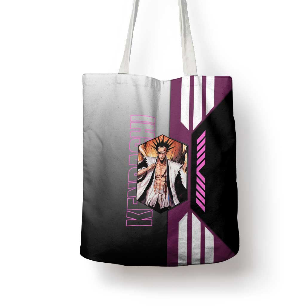 Kenpachi Zaraki from Bleach Tote Bag with Sword and Battle Ready Pose Design - The Mazicc