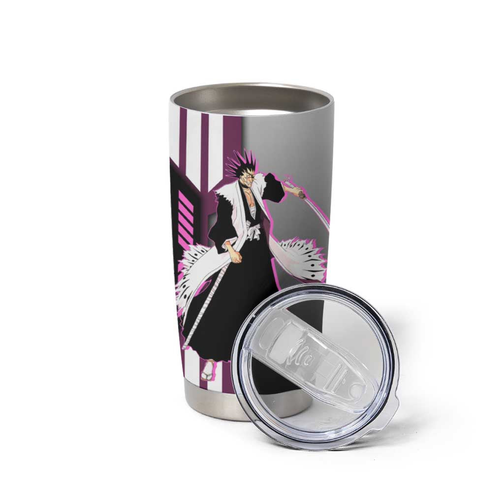 Kenpachi Zaraki from Bleach Tumbler Cup with Sword and Battle Ready Pose Design - The Mazicc