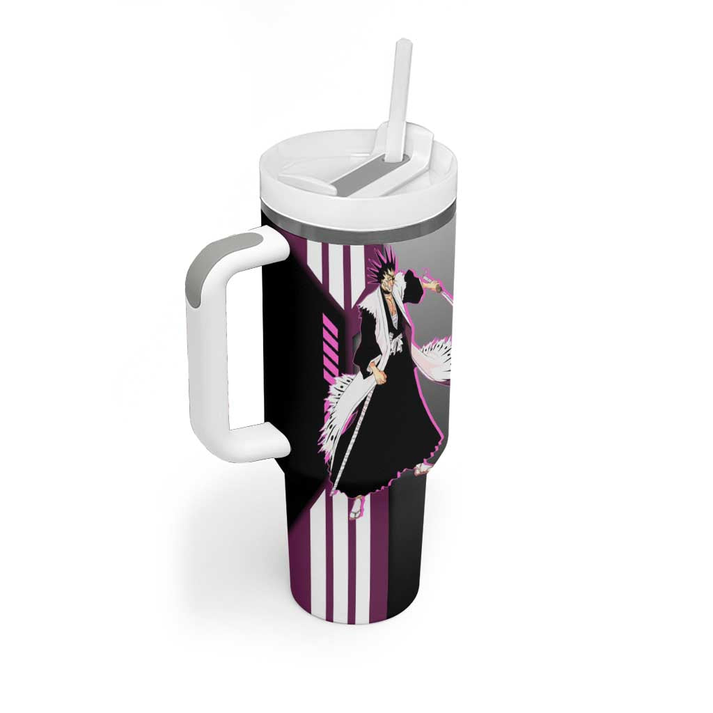 Kenpachi Zaraki from Bleach Tumbler With Handle with Sword and Battle Ready Pose Design - The Mazicc