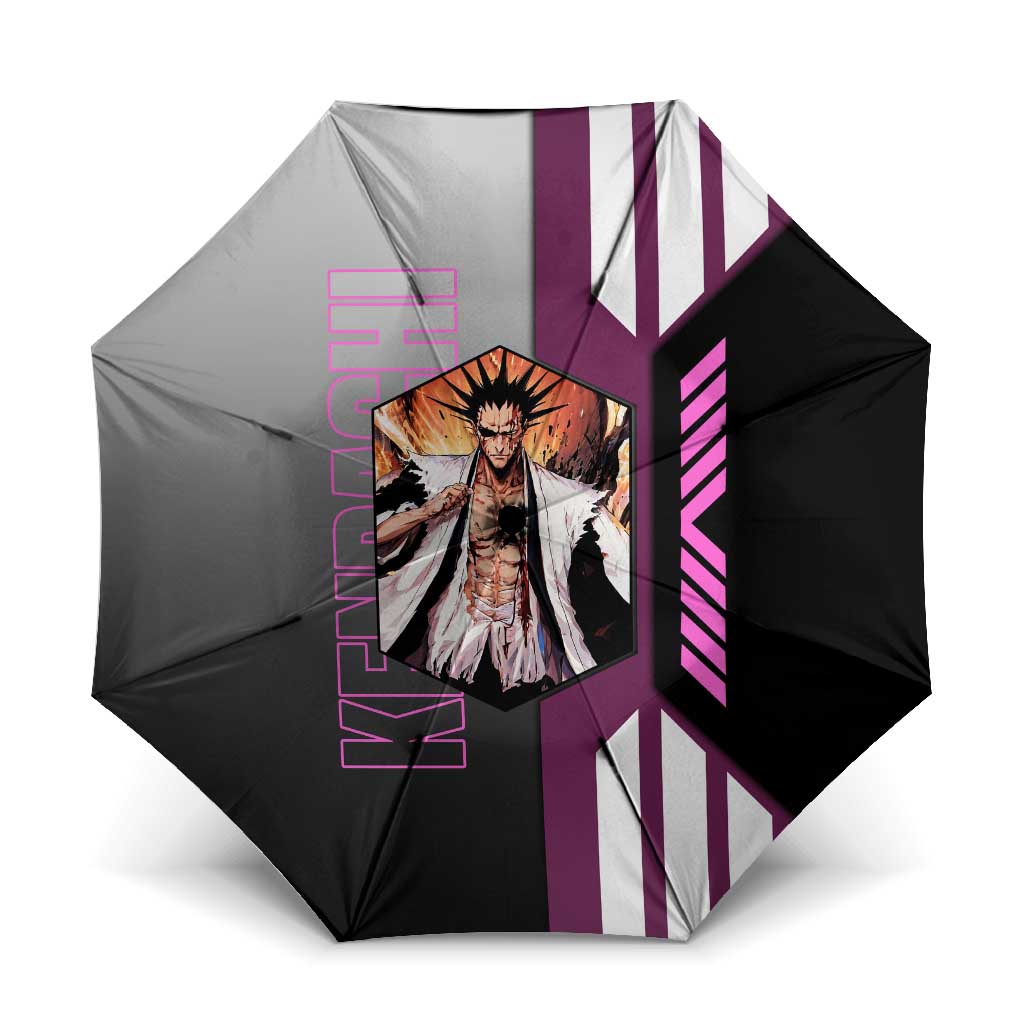 Kenpachi Zaraki from Bleach Umbrella with Sword and Battle Ready Pose Design - The Mazicc