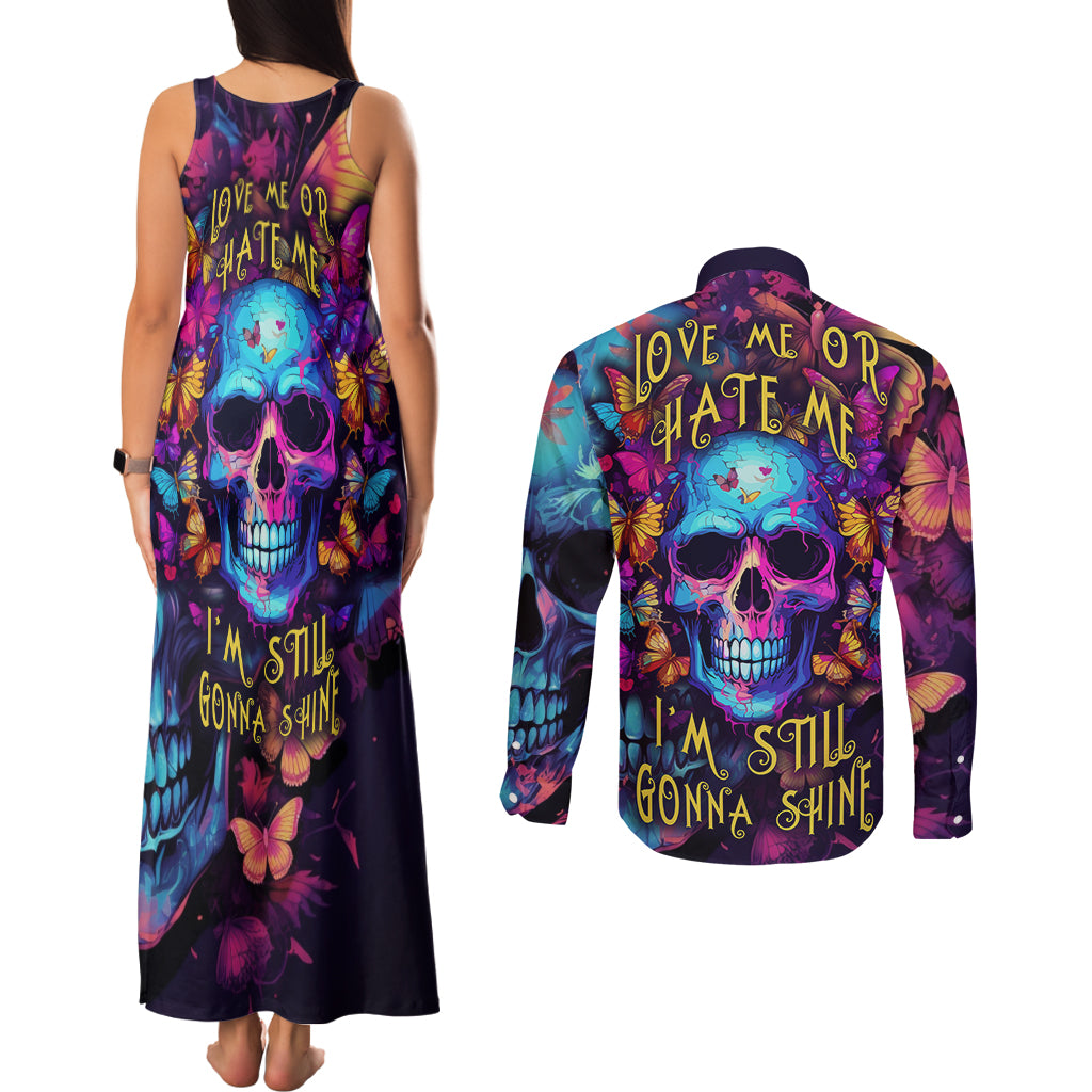 fantasy-skull-with-butterflies-couples-matching-tank-maxi-dress-and-long-sleeve-button-shirts-love-me-or-hate-me-im-still-gonna-shine