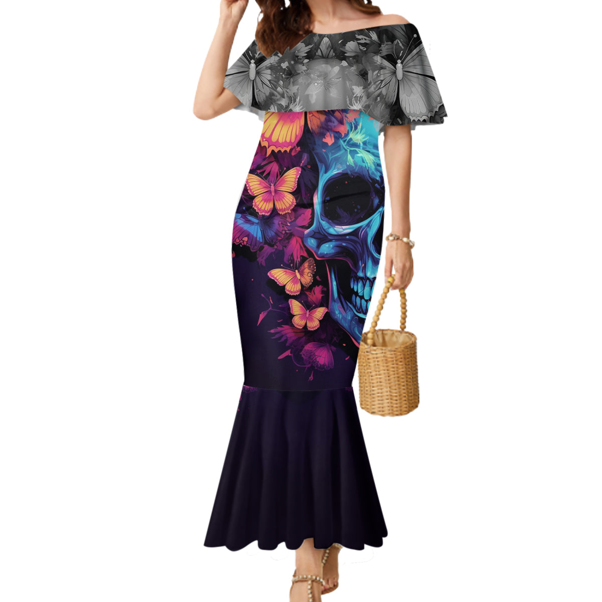 fantasy-skull-with-butterflies-mermaid-dress-love-me-or-hate-me-im-still-gonna-shine