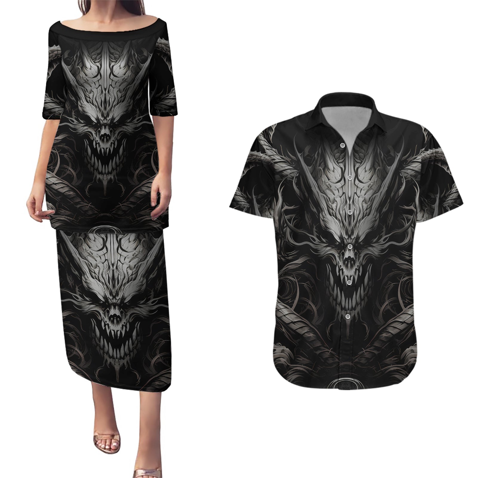 demon-skull-couples-matching-puletasi-dress-and-hawaiian-shirt-always-be-yourself-unless-you-can-be-a-dragon-then-always-be-a-dragon