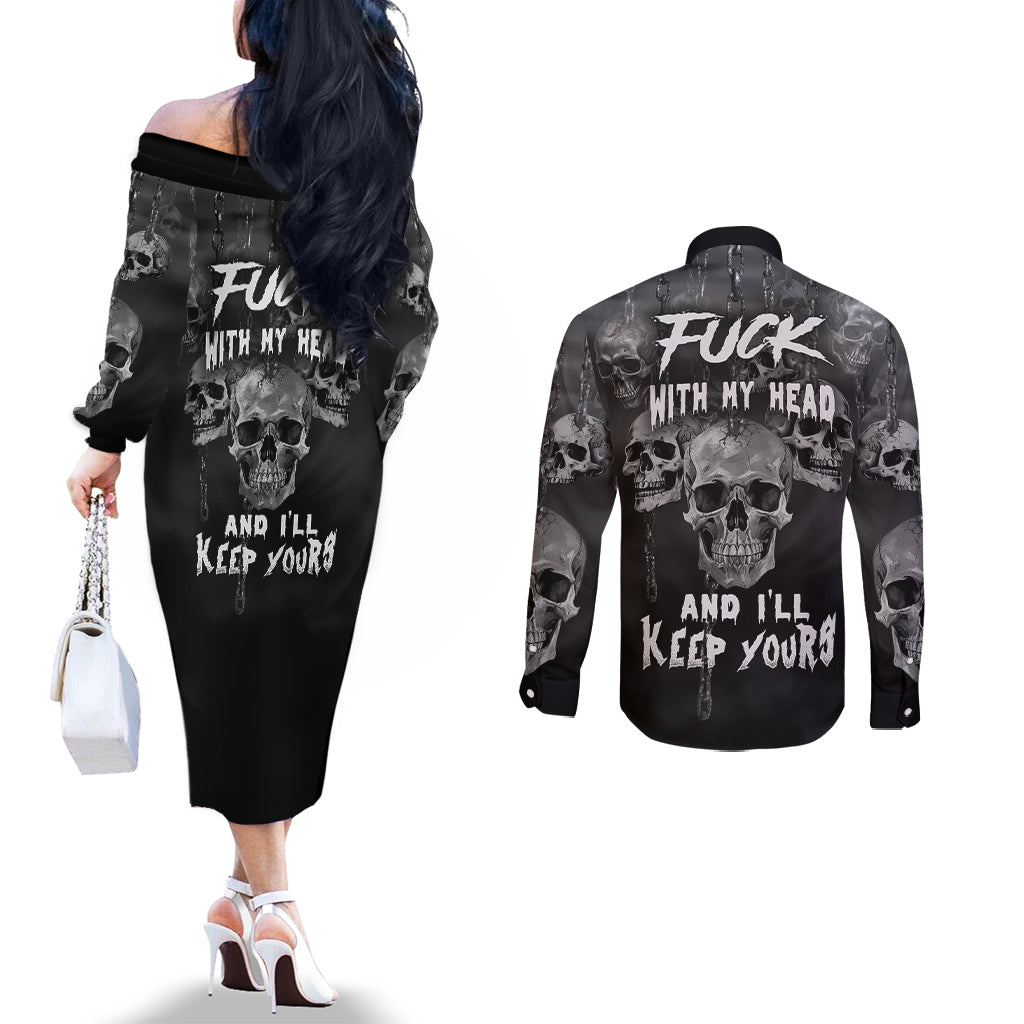 skull-couples-matching-off-the-shoulder-long-sleeve-dress-and-long-sleeve-button-shirts-ill-keep-you