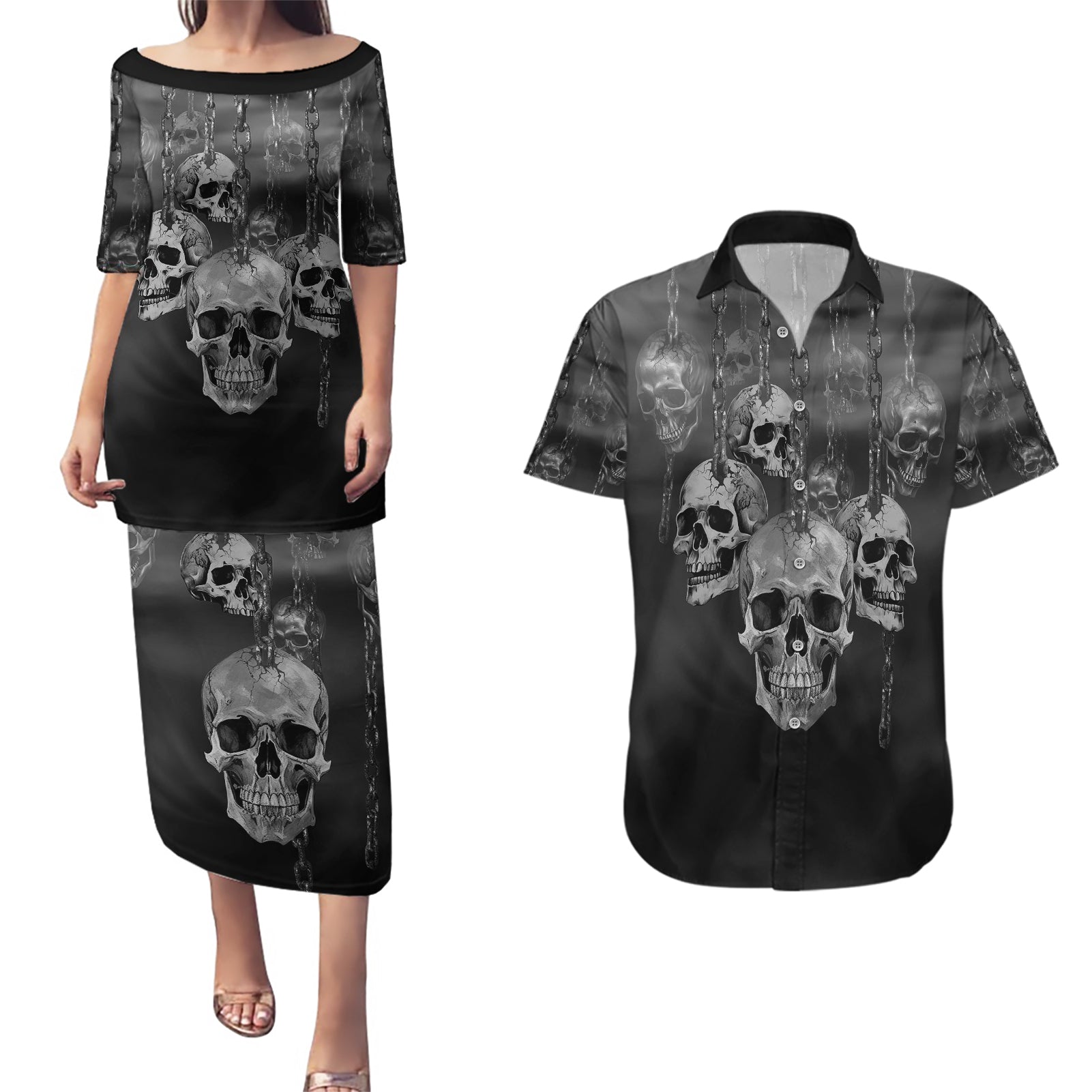 skull-couples-matching-puletasi-dress-and-hawaiian-shirt-ill-keep-you
