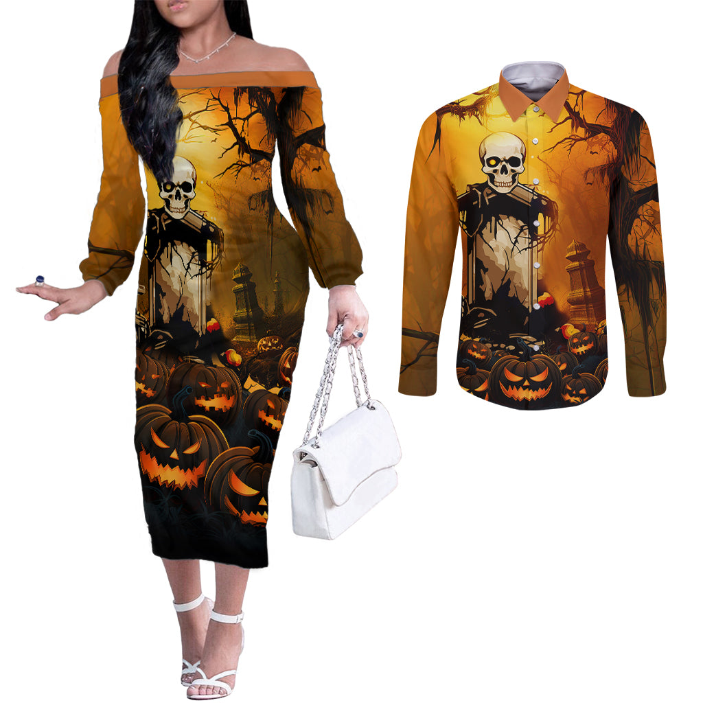 happy-halloween-party-couples-matching-off-the-shoulder-long-sleeve-dress-and-long-sleeve-button-shirts