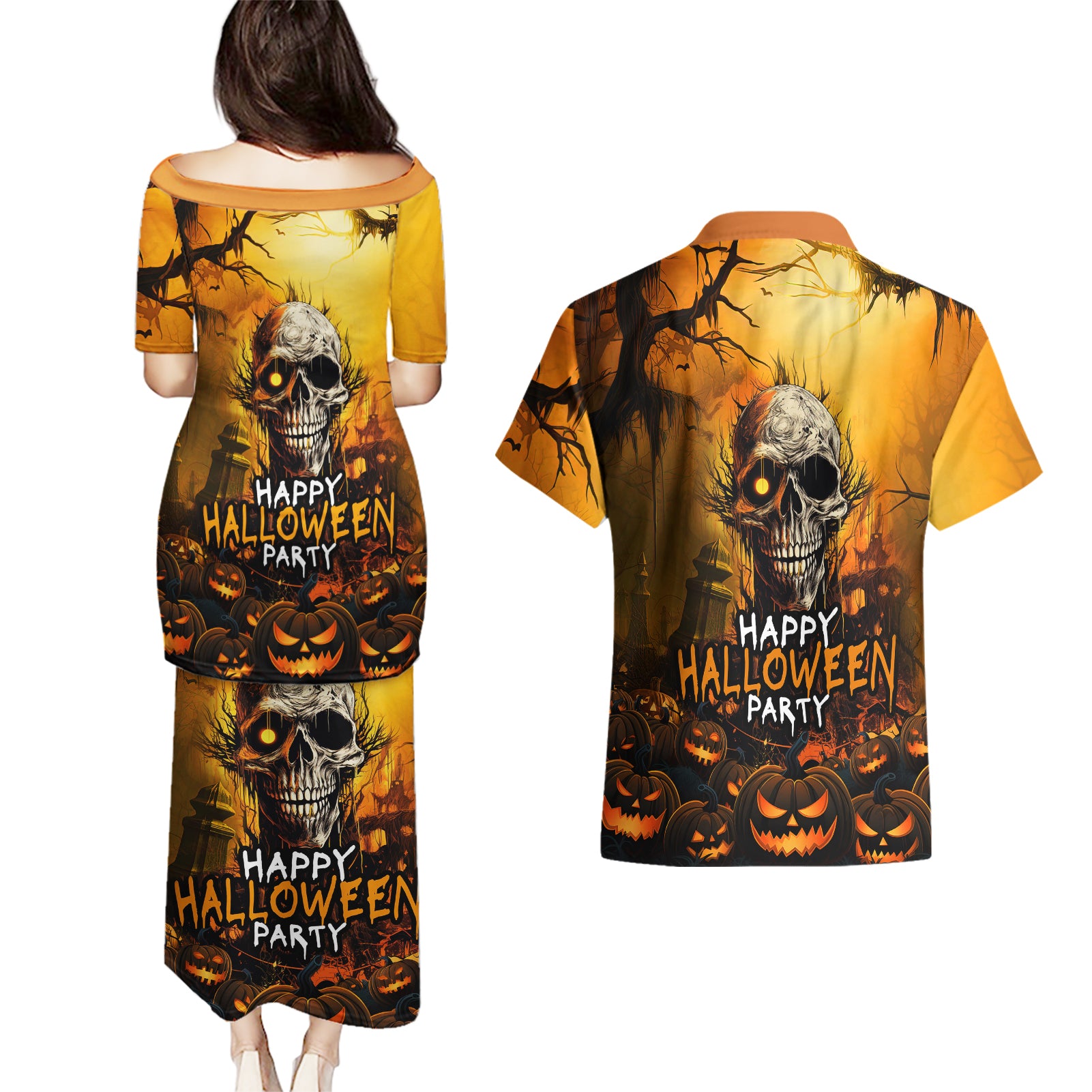 happy-halloween-party-couples-matching-puletasi-dress-and-hawaiian-shirt