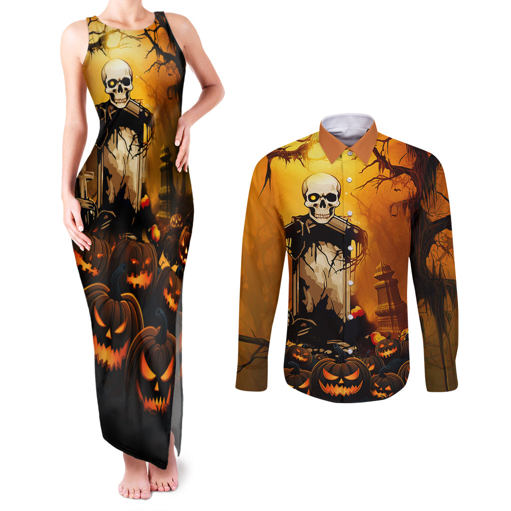 happy-halloween-party-couples-matching-tank-maxi-dress-and-long-sleeve-button-shirts