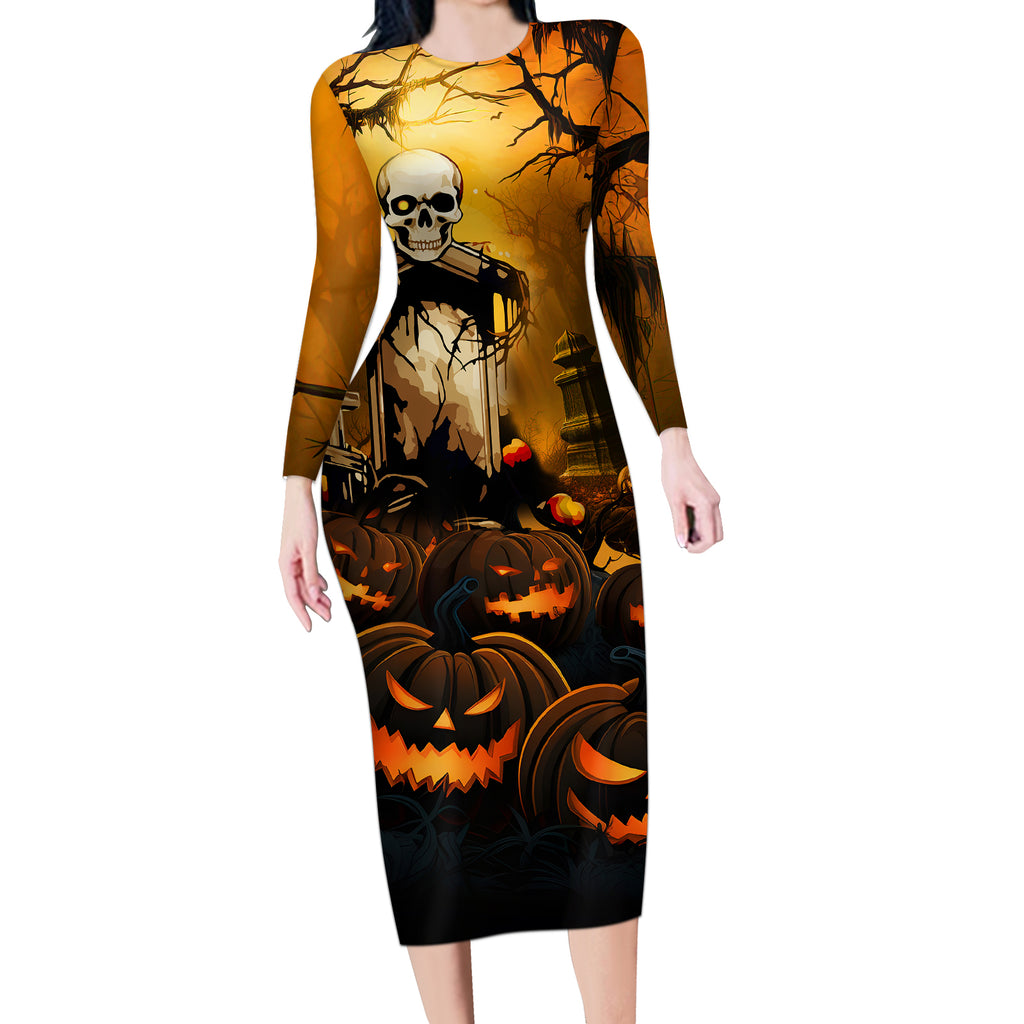 happy-halloween-party-long-sleeve-bodycon-dress
