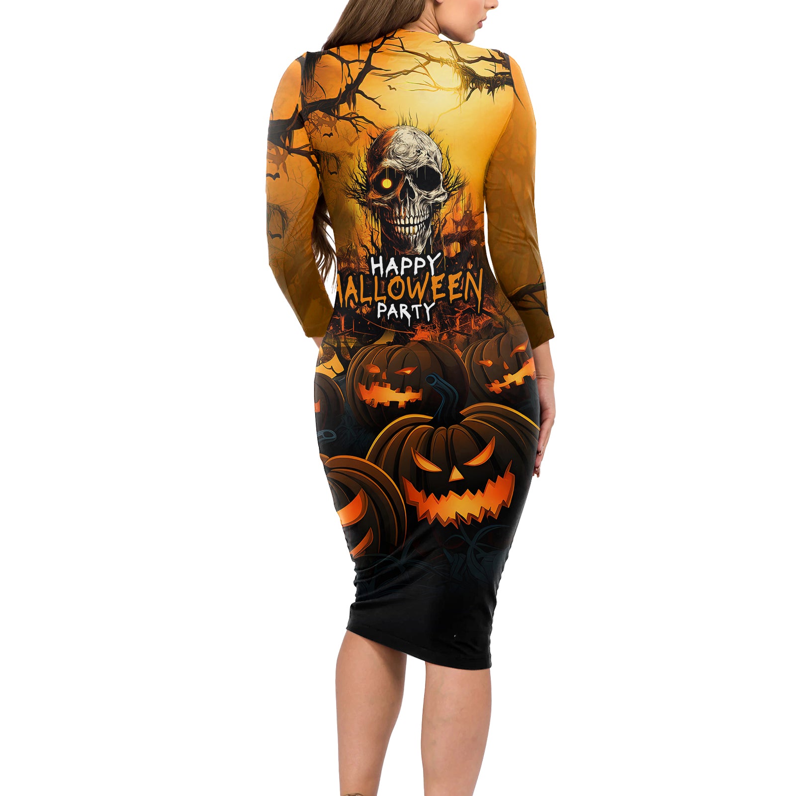 happy-halloween-party-long-sleeve-bodycon-dress
