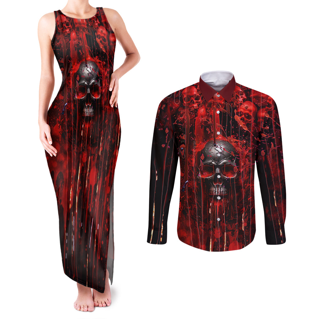 if-you-kick-me-when-im-down-you-better-pray-i-dont-get-up-skull-couples-matching-tank-maxi-dress-and-long-sleeve-button-shirts