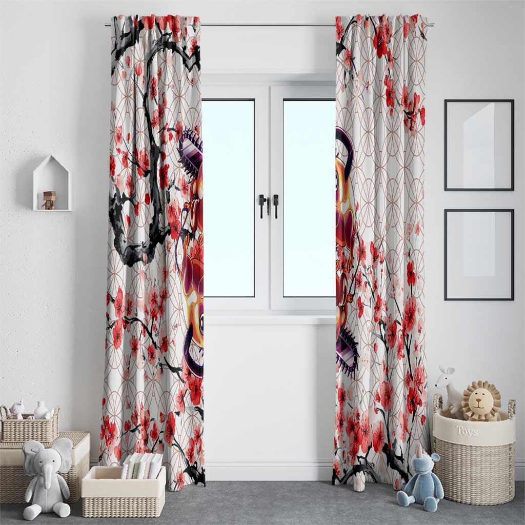 Denji x Pochita Chainsaw Man Window Curtain Anime Mix Cherry Blossom Style - The Mazicc