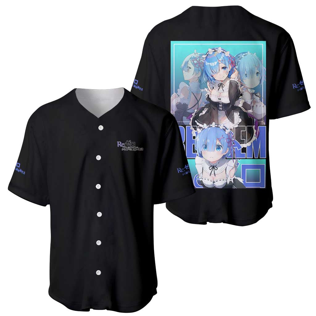 Rem Re: Zero Streetwear Baseball Jersey Anime Style