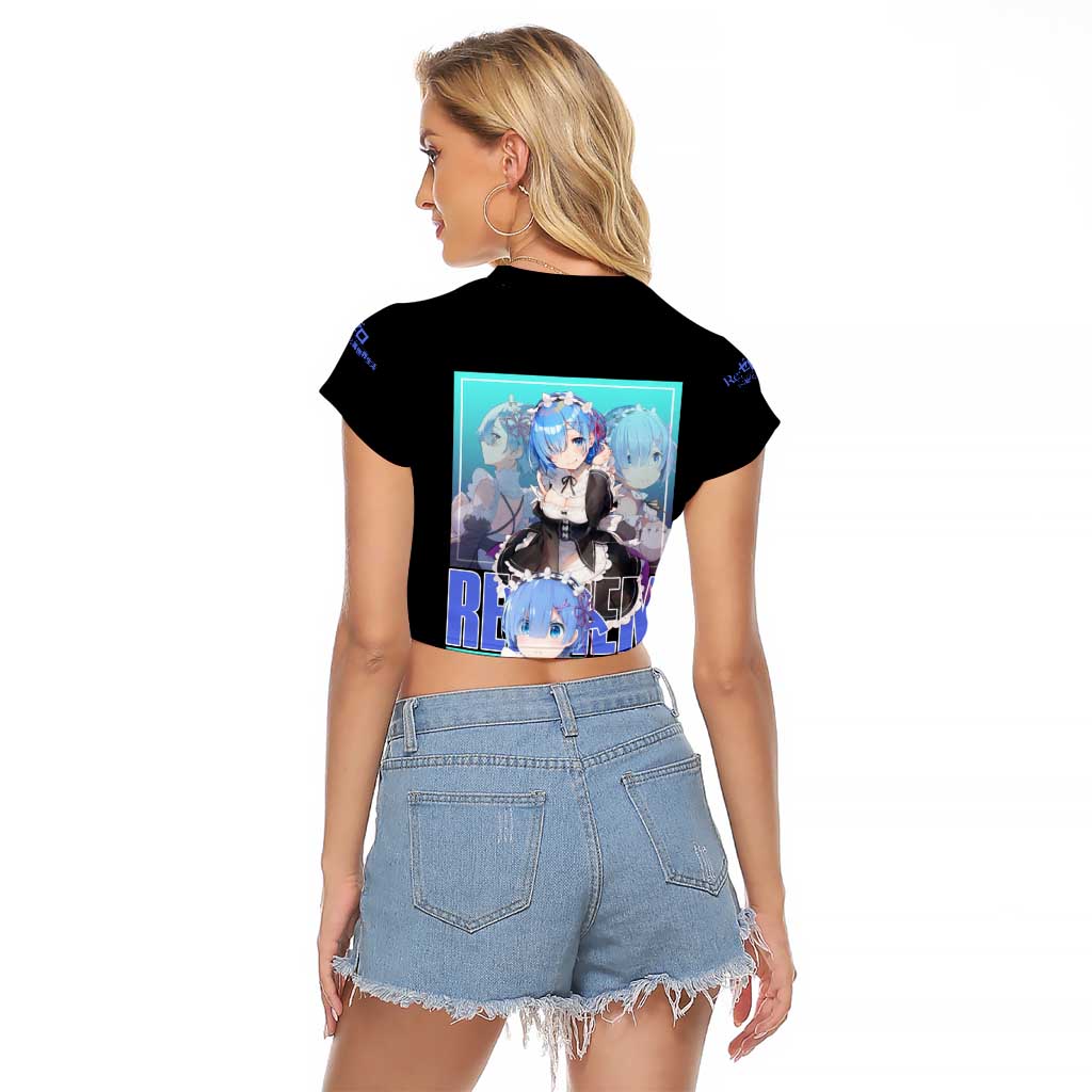 Rem Re: Zero Streetwear Raglan Cropped T Shirt Anime Style