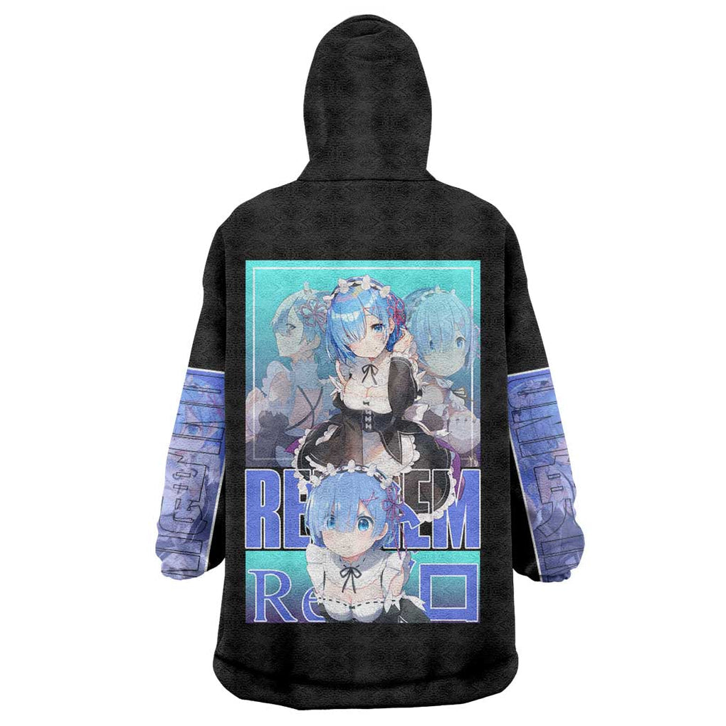 Rem Re: Zero Streetwear Wearable Blanket Hoodie Anime Style