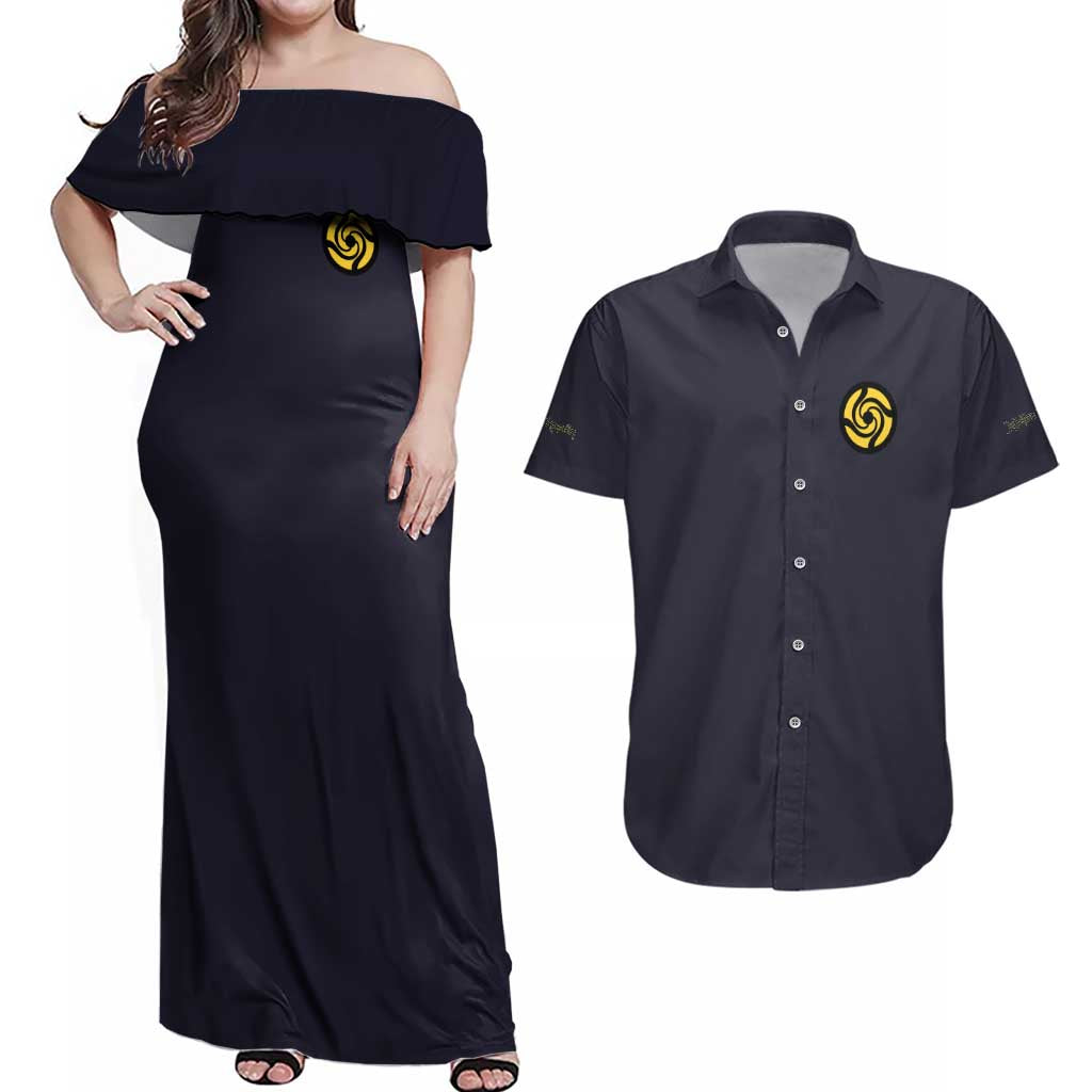 Itadori Yuuji Jujutsu Kaisen Couples Matching Off Shoulder Maxi Dress and Hawaiian Shirt Anime Style