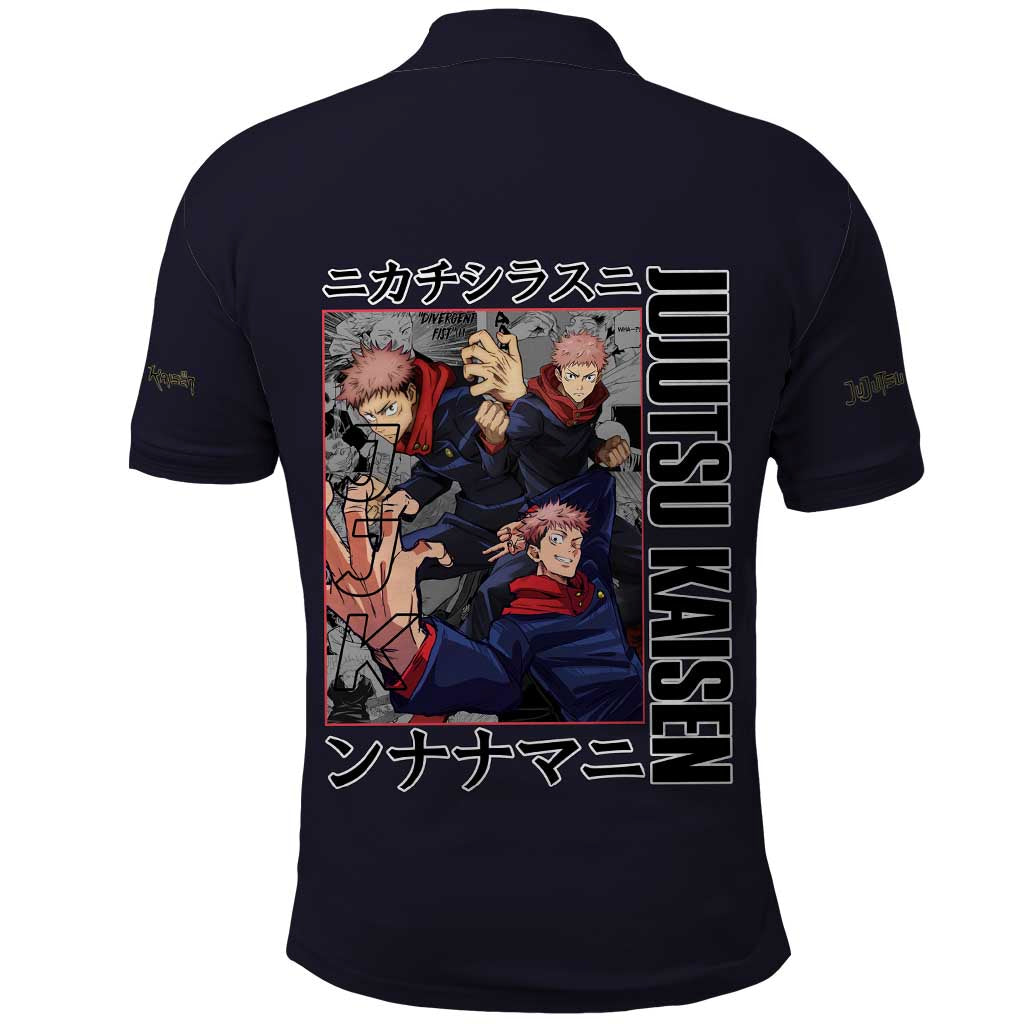Itadori Yuuji Jujutsu Kaisen Polo Shirt Anime Style