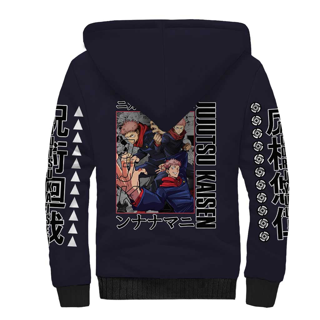 Itadori Yuuji Jujutsu Kaisen Sherpa Hoodie Anime Style
