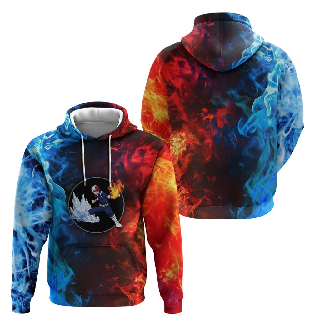 Burning Fire Shoto My Hero Academia Hoodie Anime Style