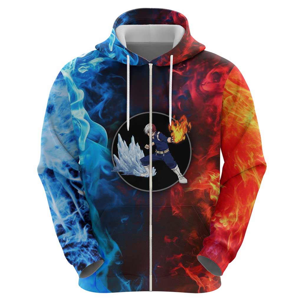 Burning Fire Shoto My Hero Academia Hoodie Anime Style