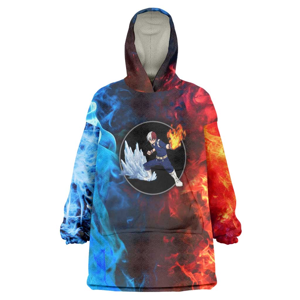 Burning Fire Shoto My Hero Academia Wearable Blanket Hoodie Anime Style